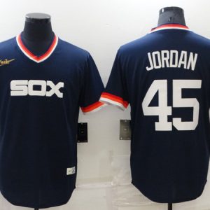 Men Chicago White Sox #45 Michael Jordan Navy Stitched Jersey