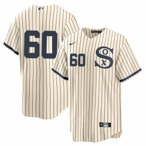 Men Chicago White Sox #60 Dallas Keuchel 2021 Cream/Navy Field of Dreams Cool Base Stitched Jersey