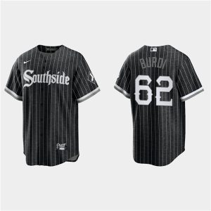 Men Chicago White Sox #62 Zack Burdi Black 2021 City Connect Cool Base Stitched MLB Jersey