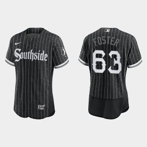 Men Chicago White Sox #63 Matt Foster Black 2021 City Connect Replica Flex Base Stitched MLB Jersey