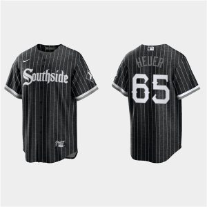 Men Chicago White Sox #65 Codi Heuer Black 2021 City Connect Cool Base Stitched MLB Jersey