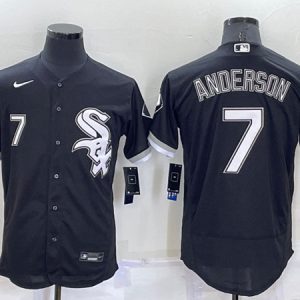 Men Chicago White Sox #7 Tim Anderson Black Flex Base Stitched Jersey