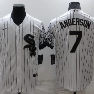 Men Chicago White Sox #7 Tim Anderson White City Connect Cool Base Stitched Jersey