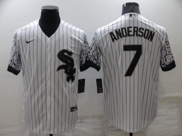 Men Chicago White Sox #7 Tim Anderson White City Connect Cool Base Stitched Jersey