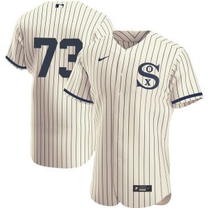 Men Chicago White Sox #73 Yermin Mercedes 2021 Cream/Navy Field of Dreams Flex Base Stitched Jersey