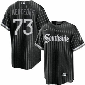 Men Chicago White Sox #73 Yermin Mercedes Black 2021 City Connect Cool Base Stitched Baseball Jersey