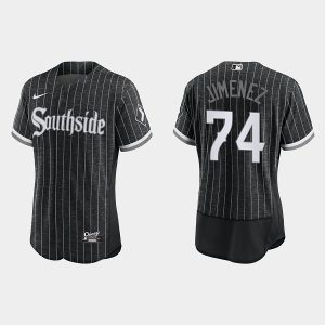 Men Chicago White Sox #74 Eloy Jimenez 2021 City Connect Replica Flex Base Stitched MLB Jersey