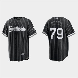 Men Chicago White Sox #79 Jose Abreu Black 2021 City Connect Cool Base Stitched MLB Jersey