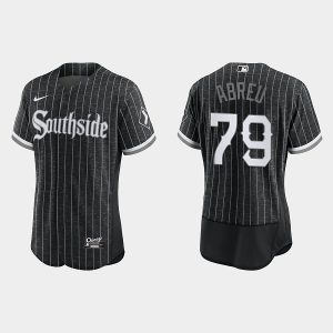 Men Chicago White Sox #79 Jose Abreu Black 2021 City Connect Flex Base Stitched MLB Jersey