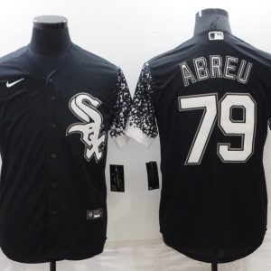 Men Chicago White Sox #79 Jose Abreu Black City Connect Cool Base Stitched Jersey