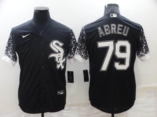 Men Chicago White Sox #79 Jose Abreu Black City Connect Cool Base Stitched Jersey