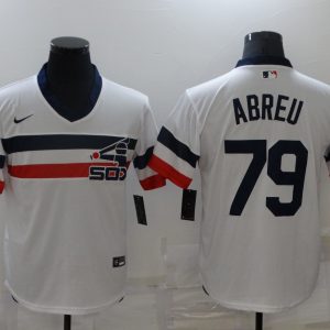 Men Chicago White Sox #79 Jose Abreu White Cool Base Stitched Jersey