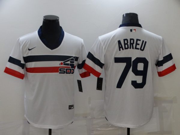 Men Chicago White Sox #79 Jose Abreu White Cool Base Stitched Jersey