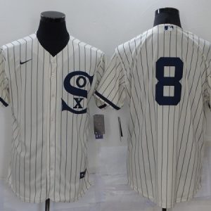 Men Chicago White Sox #8 Bo Jackson 2021 Cream/Navy Field of Dreams Cool Base Stitched Jersey