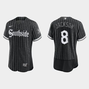 Men Chicago White Sox #8 Bo Jackson Black 2021 City Connect Replica Flex Base Stitched MLB Jersey