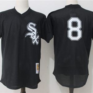 Men Chicago White Sox #8 Bo Jackson Mitchell & Ness Black 1993 Cooperstown Collection Batting Practice Stitched MLB Jersey