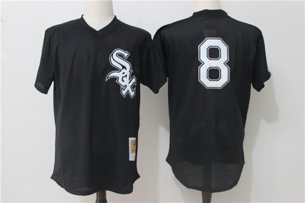 Men Chicago White Sox #8 Bo Jackson Mitchell & Ness Black 1993 Cooperstown Collection Batting Practice Stitched MLB Jersey