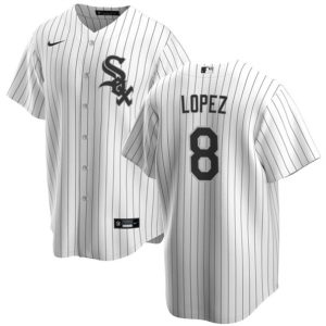 Men Chicago White Sox #8 Nicky Lopez White Cool Base Stitched Jersey