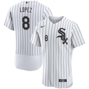 Men Chicago White Sox #8 Nicky Lopez White Flex Base Stitched Baseball Jersey