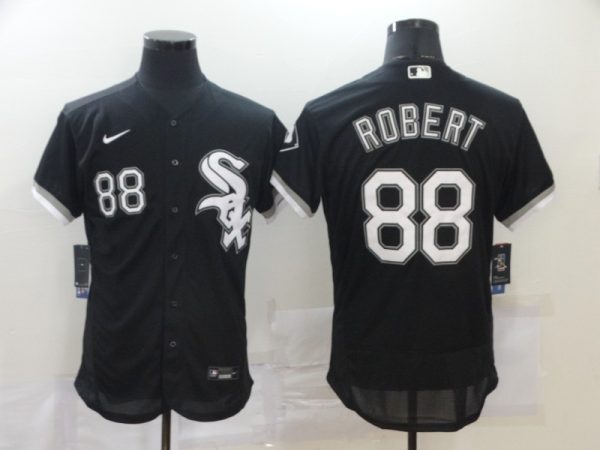 Men Chicago White Sox #88 Luis Rober Black Flex Base Stitched MLB Jersey