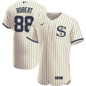 Men Chicago White Sox #88 Luis Robert 2021 Cream/Navy Field of Dreams Name&Number Flex Base Stitched Jersey