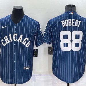 Men Chicago White Sox #88 Luis Robert Navy Cool Base Stitched Jersey