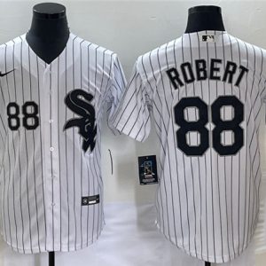 Men Chicago White Sox #88 Luis Robert White Cool Base Stitched Jersey