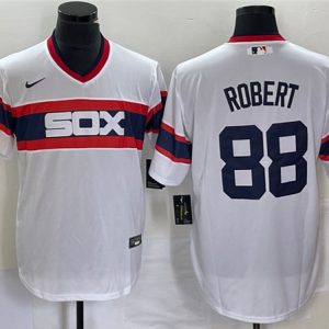 Men Chicago White Sox #88 Luis Robert White Cool Base Stitched Jersey