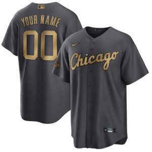 Men Chicago White Sox Active Player Custom Charcoal 2022 All-Star Cool Base Stitched Baseball Jersey