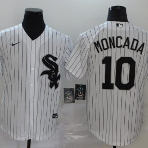 Men Chicago White Sox Blank #10 #10 Yoán Moncada White Cool Base Stitched MLB Jersey