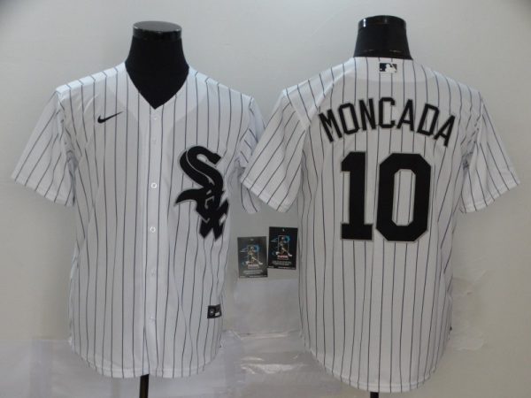 Men Chicago White Sox Blank #10 #10 Yoán Moncada White Cool Base Stitched MLB Jersey