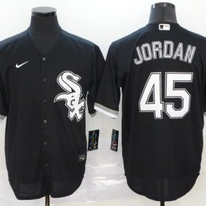 Men Chicago White Sox Blank #45 Michael Jordan Black Cool Base Stitched MLB Jersey