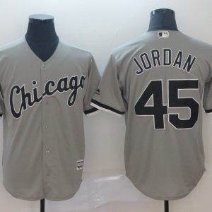 Men Chicago White Sox Blank #45 Michael Jordan Gray Cool Base Stitched MLB Jersey