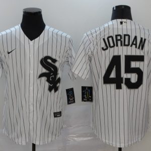 Men Chicago White Sox Blank #45 Michael Jordan White Cool Base Stitched MLB Jersey