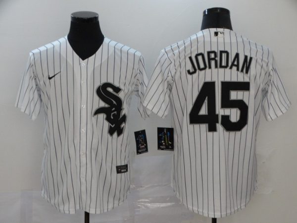 Men Chicago White Sox Blank #45 Michael Jordan White Cool Base Stitched MLB Jersey