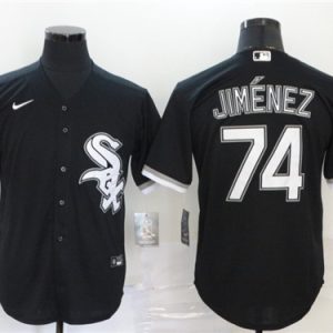 Men Chicago White Sox Blank #74 Eloy Jiménez Black Cool Base Stitched MLB Jersey