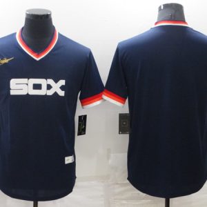 Men Chicago White Sox Blank Navy Stitched Jersey