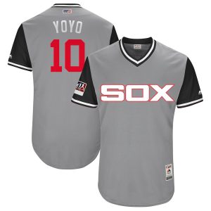 Men Chicago White Sox Yoan Moncada "Yoyo" Majestic Gray/Black 2018 Players' Weekend Jersey