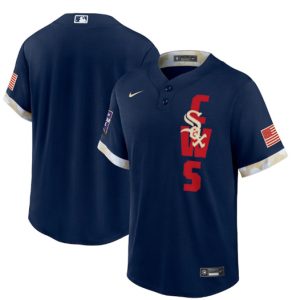 Men Chicago White sox Blank 2021 Navy All-Star Cool Base Stitched MLB Jersey