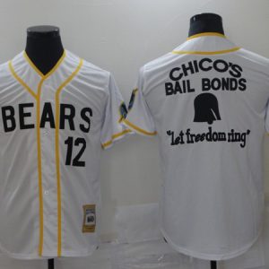 Men Chico's bail bonds bad news bears #12 White Stitched Jersey