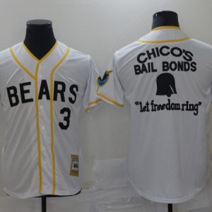 Men Chico's bail bonds bad news bears #3 White Stitched Jersey