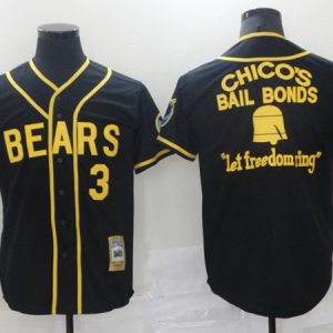 Men Chico's bail bonds bad news bears #3 black Stitched Jersey