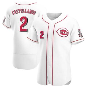 Men Cincinnati Reds #2 Nick Castellanos white Stitched MLB Jersey