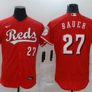 Men Cincinnati Reds #27 Trevor Bauer Reds Flex Base Stitched MLB Jersey