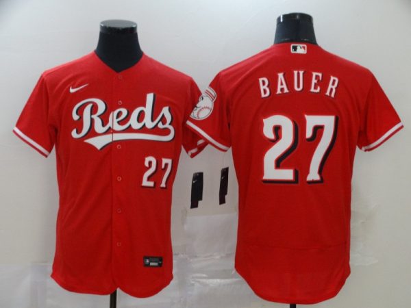 Men Cincinnati Reds #27 Trevor Bauer Reds Flex Base Stitched MLB Jersey