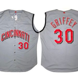 Men Cincinnati Reds #30 Ken Griffey Jr. Gray Stitched Baseball Jersey