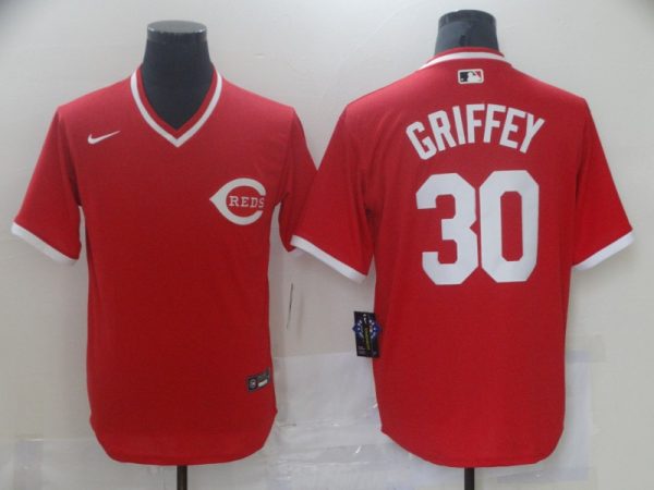 Men Cincinnati Reds #30 Ken Griffey Red Cool Base Stitched MLB Jersey