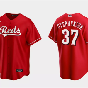 Men Cincinnati Reds #37 Tyler Stephenson Red Cool Base Stitched Baseball Jersey