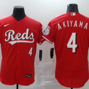 Men Cincinnati Reds #4 Shogo Akiyama Red Flex Base Stitched MLB Jersey