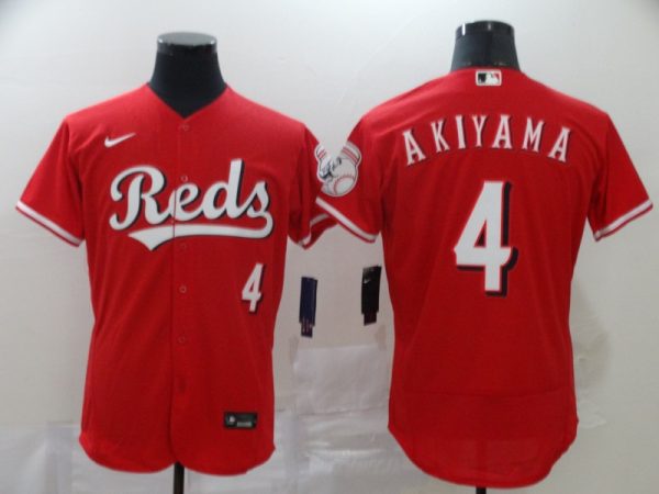 Men Cincinnati Reds #4 Shogo Akiyama Red Flex Base Stitched MLB Jersey